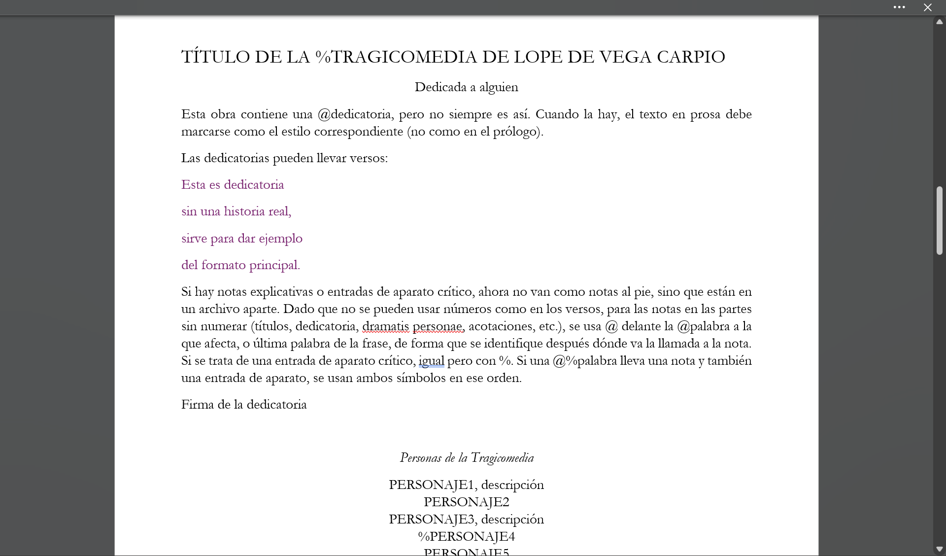 El inicio del texto crítico