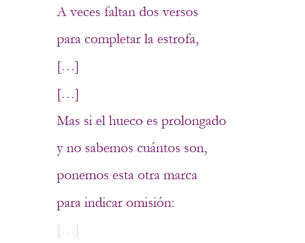 Versos omitidos o lagunas textuales