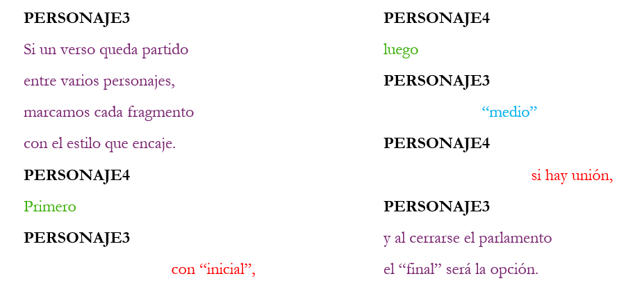 Ejemplo de versos partidos